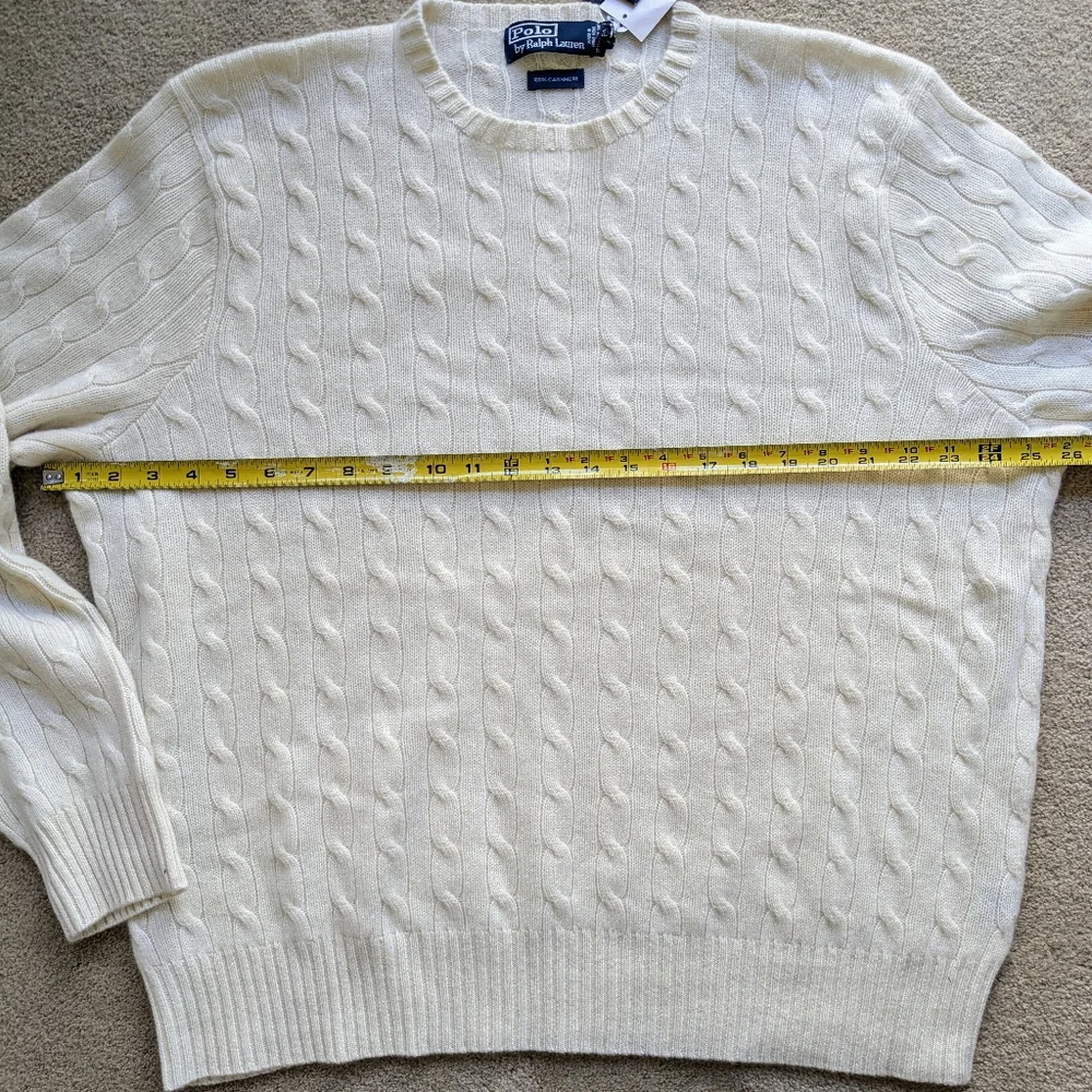 NWT The Iconic Cable-Knit Cashmere Sweater Polo Ralph Lauren - size XXL